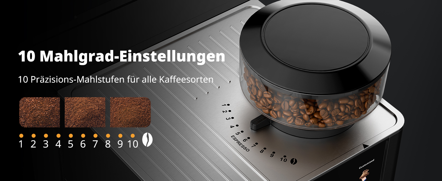 Еспресо-машина Siebträger з прозорою колбою, 20 Bar, автоматичний спінювач молока, для капучино та лате, Dual Boiler (1350W & 1000W), 15s екстракція, нержавіюча сталь, бак 1.8L, сенсорний дисплей, автоматичний спінювач молока (з млинком)