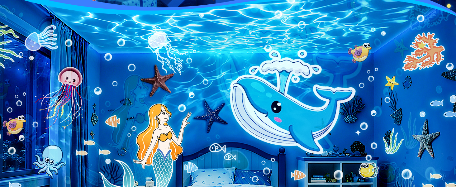 Нічник-проектор зоряного неба для дітей з 15 фільмами, Bluetooth, LED, нічник для дитячої кімнати, кролик