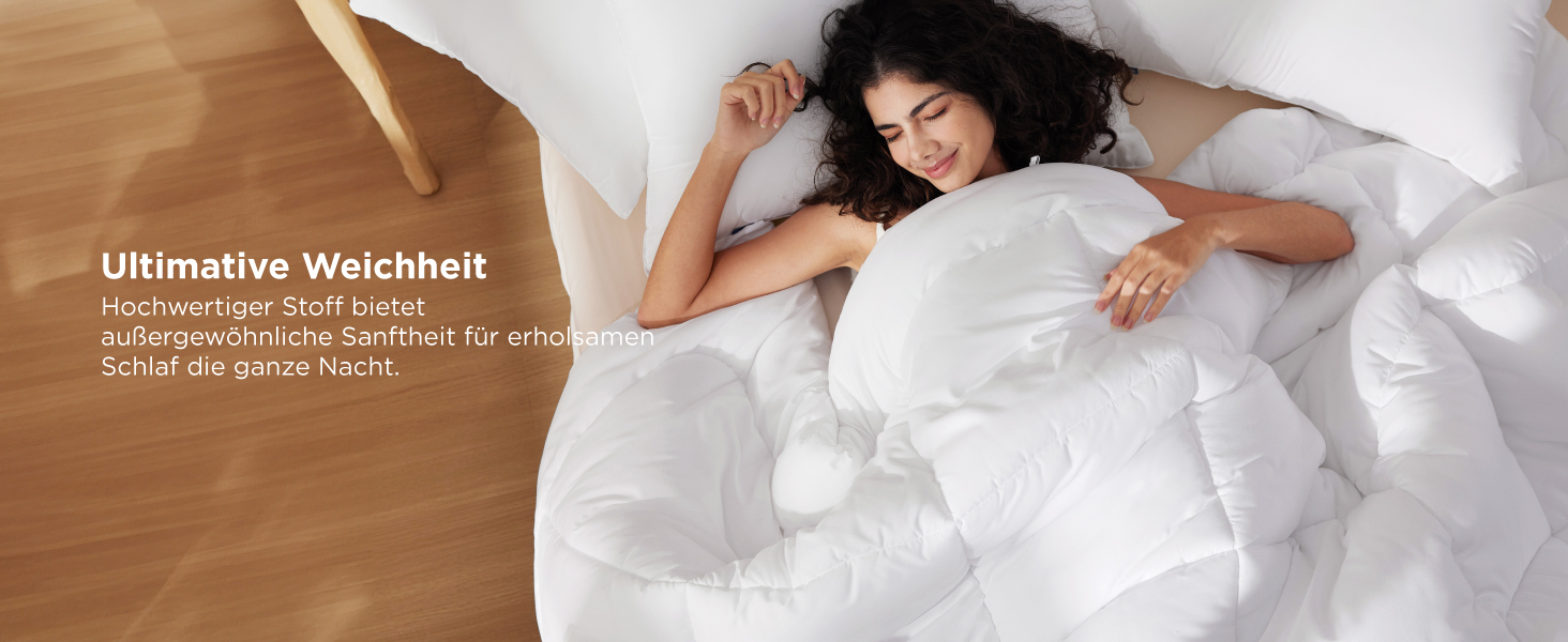 BEDSURE Комплект ковдр 135x200: зимова (450gsm), літня (150gsm) та всесезонна (300gsm) ковдра. Білий колір, 2 шт.