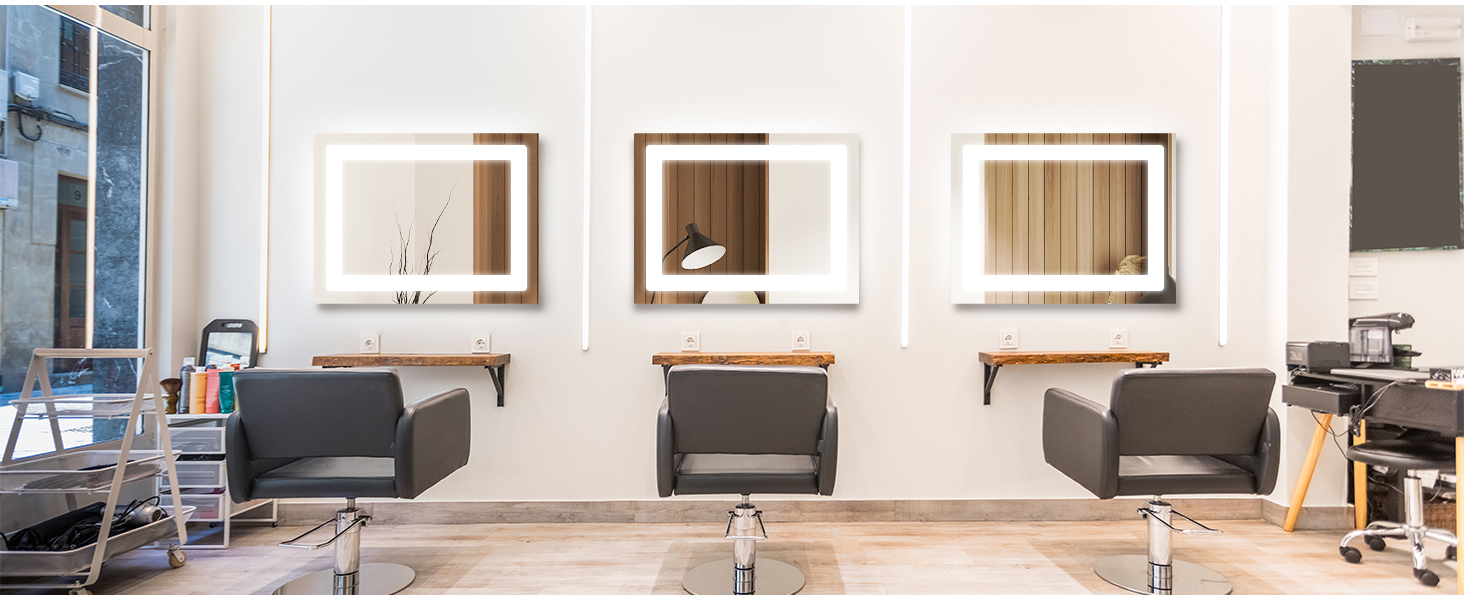 Дзеркало для ванної кімнати SONNI з підсвічуванням 80x60 см, IP44, холодне біле світло