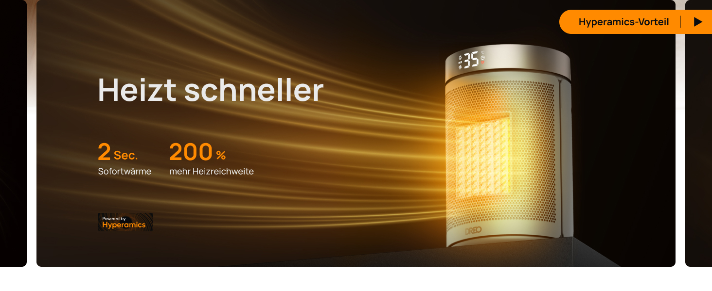 Електричний обігрівач Dreo Atom 316: тихий, 1500W, керамічний PTC, з термостатом та захистом, для спальні