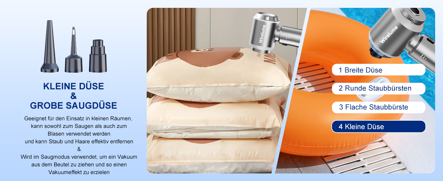 Акумуляторний ручний автомобільний пилосос 4 в 1, потужність 22000 Па, циклонна система, 3 режими всмоктування, портативний бездротовий пилосос для авто та шерсті тварин (Темно-сірий)