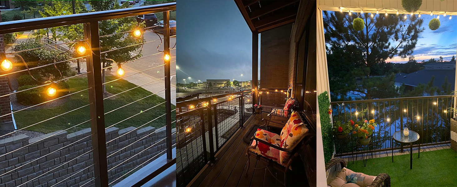 Світлодіодна гірлянда для декорування саду, балкону та тераси 45.7 м, з пультом, тепле світло, IP45, для дому та на вулицю