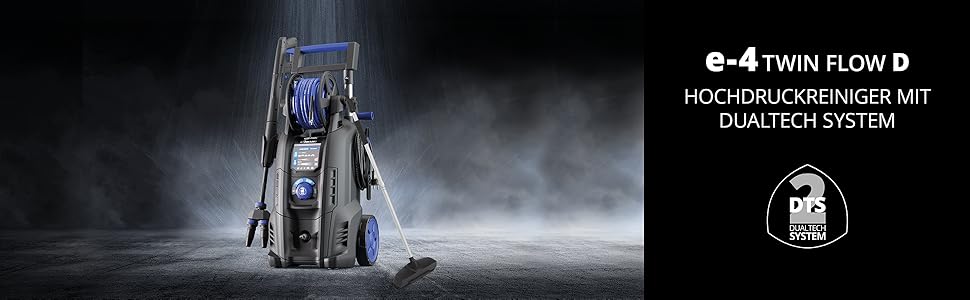 AR Blue Clean високонапірний мийник e-4 TWINFLOW D з Dualtech System та Power Brush (2500 Вт, 150 бар, 810 л/год) + мийка для поверхні 150 бар