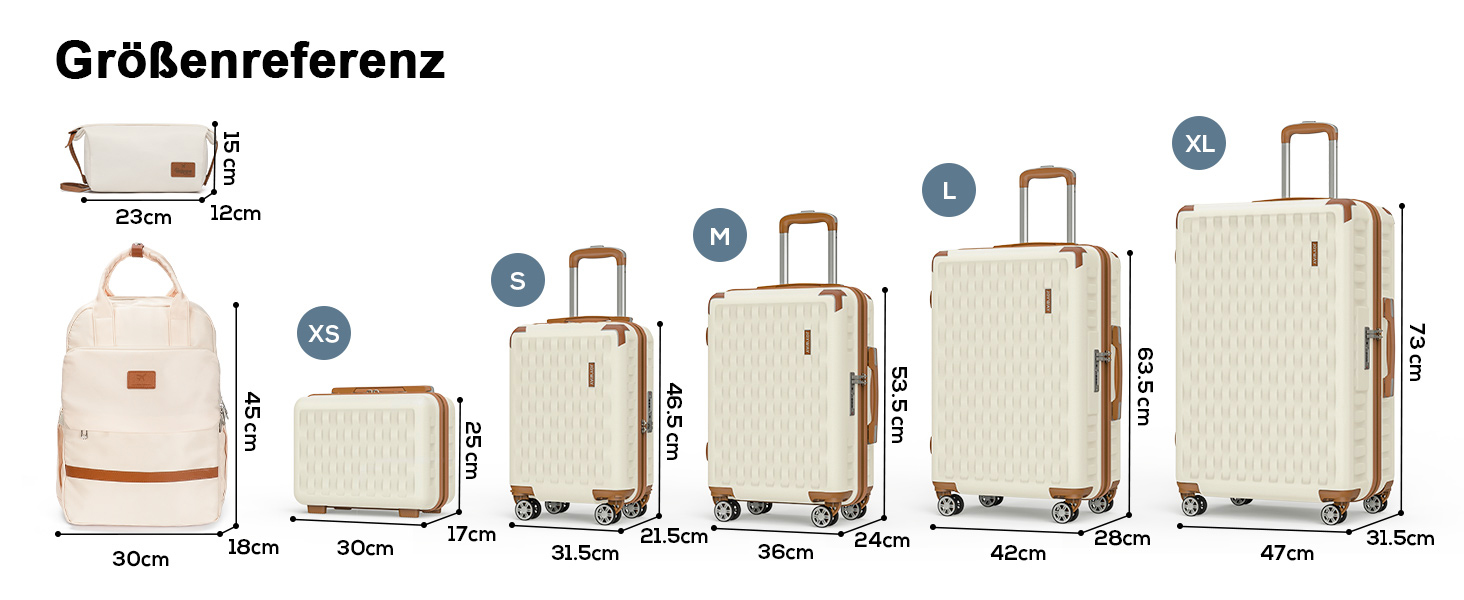 Набір валіз Melalenia 3 в 1: жорсткий корпус, легкі, з TSA замком та 4 колесами. Ідеальний для подорожей, включає рюкзак. Білий.