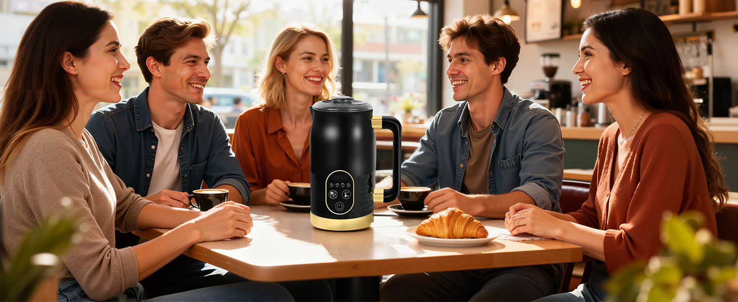 Електричний піноутворювач молока 4-в-1 з контролем температури для капучино та лате