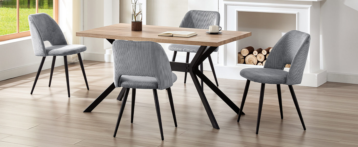 Набір обідніх стільців для їдальні, кухні, вітальні, спальні та зони відпочинку. М'який крісло-стілець з незалежними ніжками, оксамитова оббивка, зелений/сірий (2 шт.)