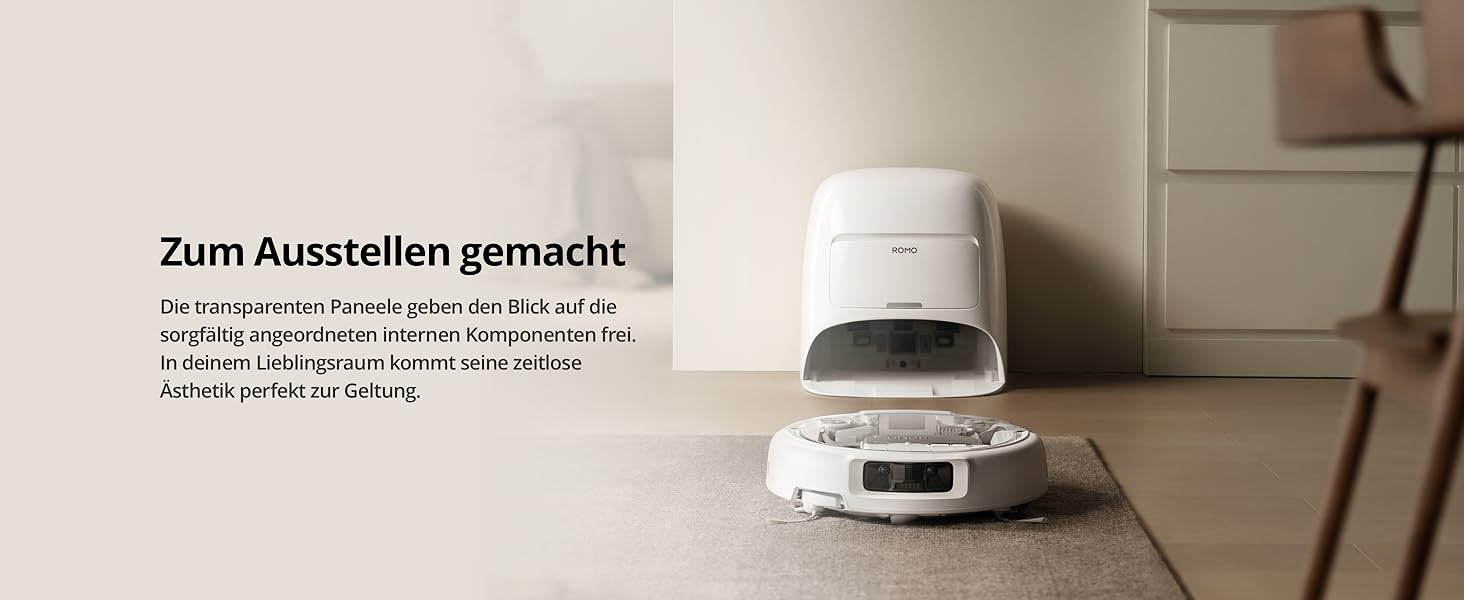 Робот-пилосос DJI ROMO S з функцією миття підлоги, 25 000 Па потужність всмоктування, розпізнавання перешкод рівня дрона, два робочі руки, 200 днів без обслуговування, автоматичне очищення та сушіння моп-насадки (DJI ROMO A (версія з баком для води))