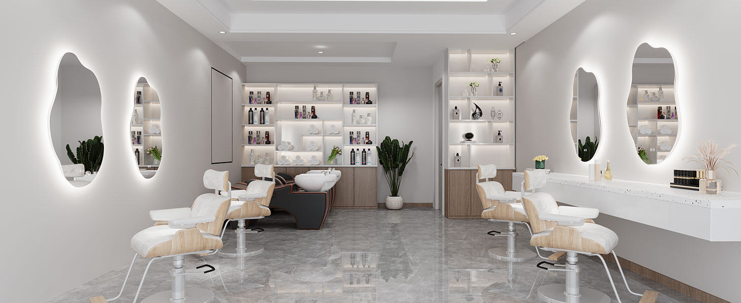 Дзеркало для ванної кімнати Dripex LED з підсвічуванням, сенсорне керування, регулювання яскравості, 3 кольори світла, без запотівання, асиметричне, 85x52 см