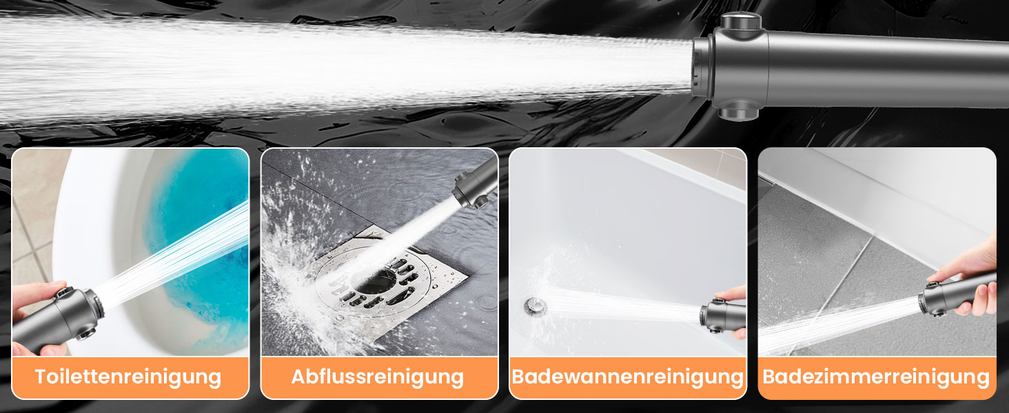 Фільтр-лійка для душу MEKO з високим тиском, ручна насадка з 15-шаровою системою фільтрації, шланг 1,5 м, 3 режими, економна водою, видаляє хлор, жорстку воду, важкі метали (сріблястий)