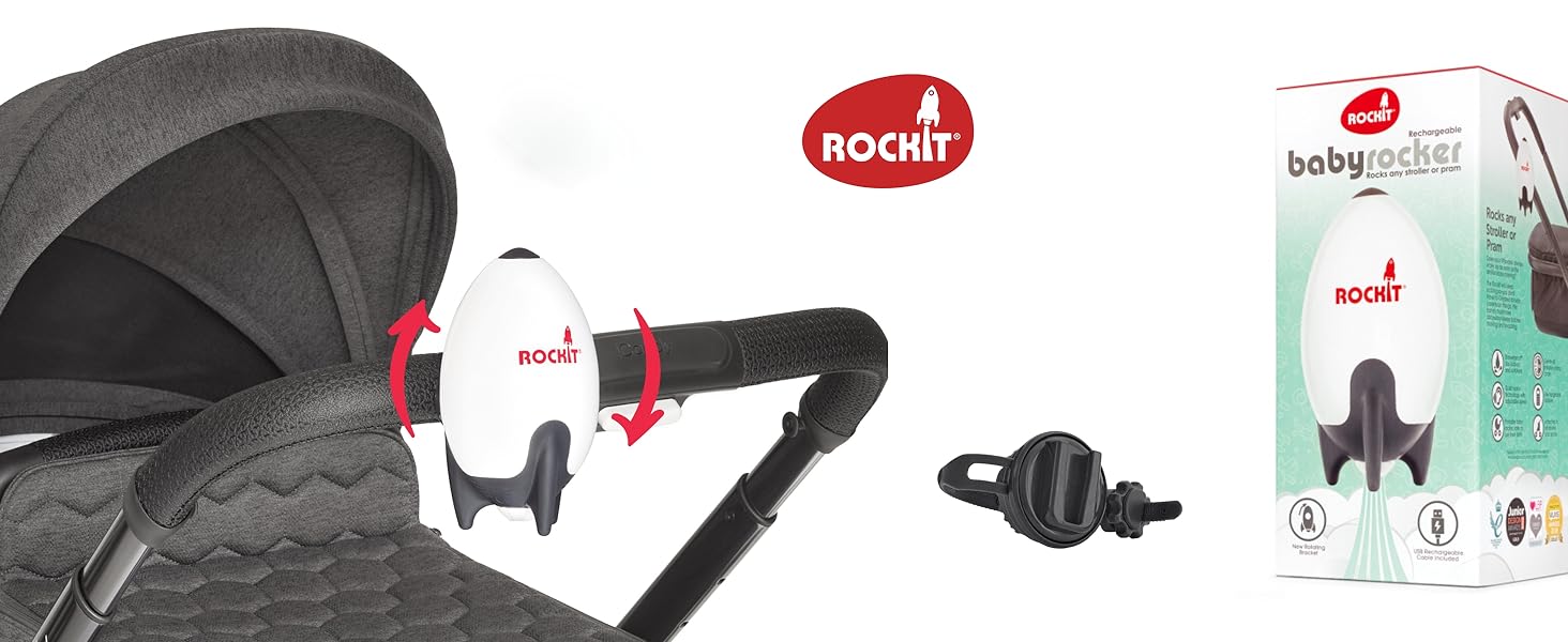 Гойдалка для дитячої коляски Rockit Rocker універсальна 9,5x8,6x15,5 см біла