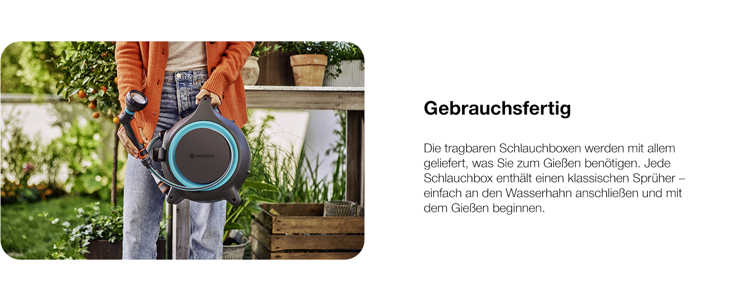 Gardena Mobile Schlauchbox MoveMatic: Автоматична мобільна система для зберігання садового шланга 18690-20