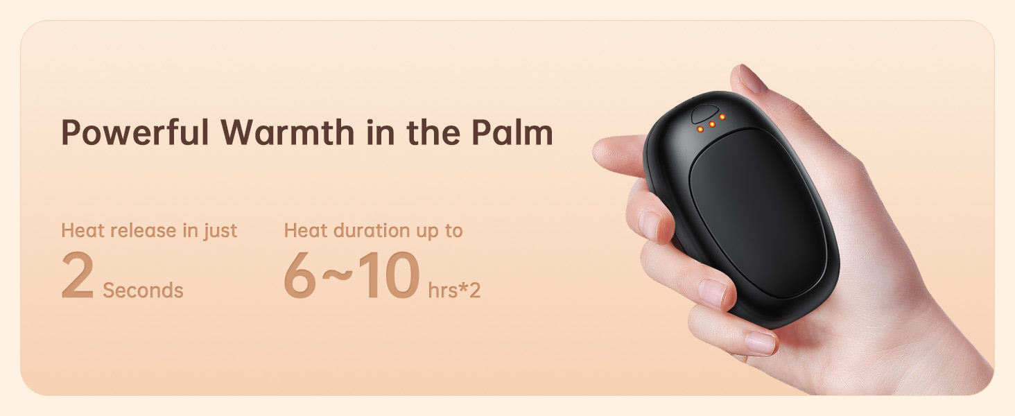 Електричні грілки для рук Jonwall, 2 шт., USB, багаторазові, 3 рівні нагріву, для кемпінгу, полювання, гольфу, чорні