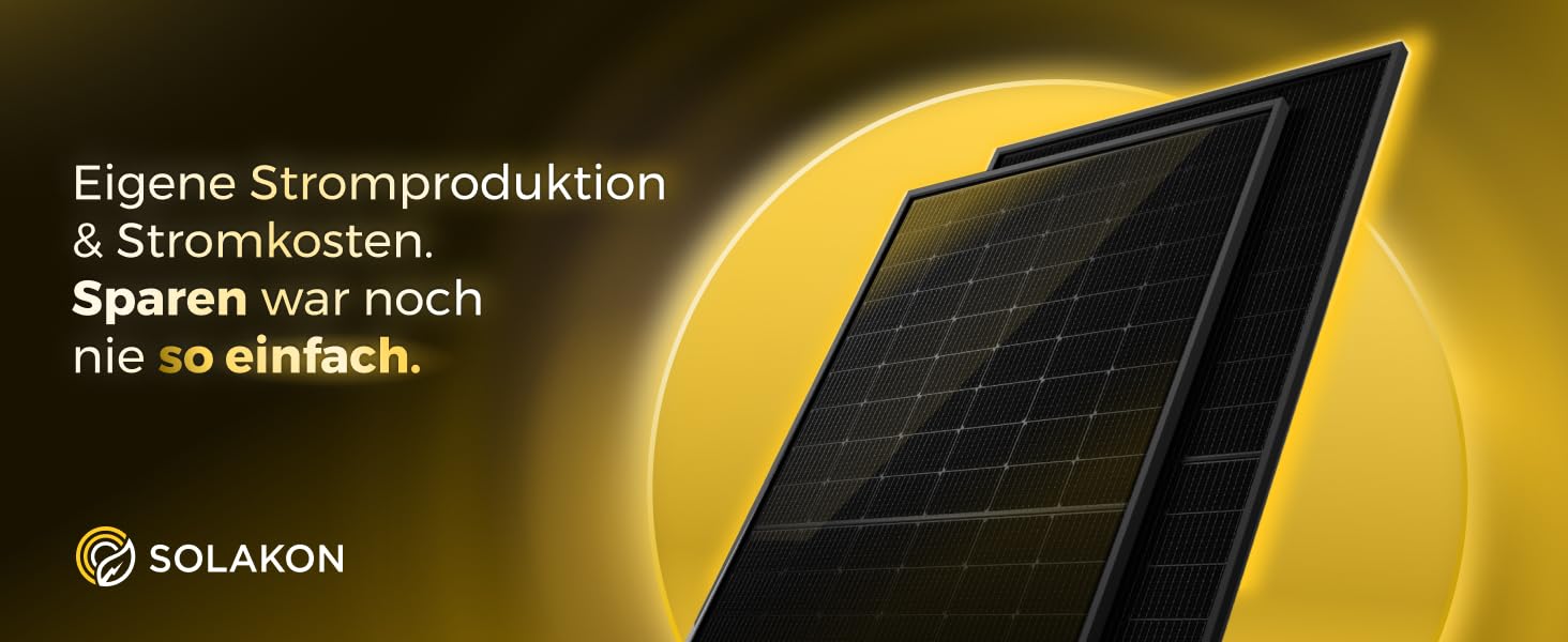 Двосторонній сонячна панель Solakon 500W N-Type Glass-Glass, 40V Full Black для балкона та фотоелектричних систем (1 шт)