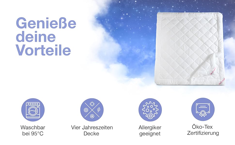 Ковдра DreamHome 135x200 см на 4 сезони - Оeko-Tex сертифікована, адаптована стегальна ковдра 135x200 см - літня та зимова ковдра - ковдра на всі сезони