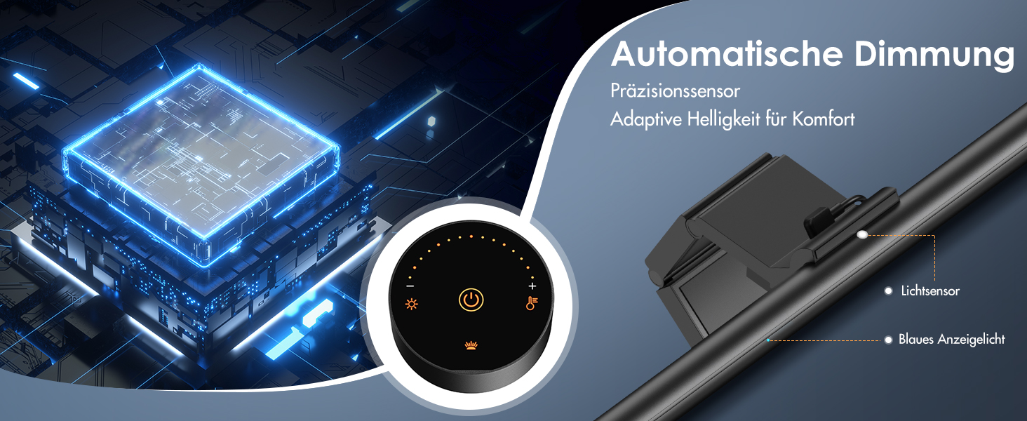 Світлодіодна лампа Quntis для монітора з пультом, 42.5 см, захист від синього світла, USB, для офісу та дому