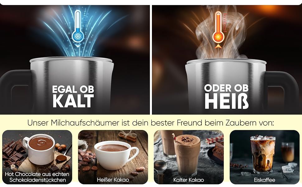 Електричний пінозбивач Clatronic MS 3812 | з підігрівом | для теплих та холодних напоїв | 740 мл | Чорний-inox | Модель 2024