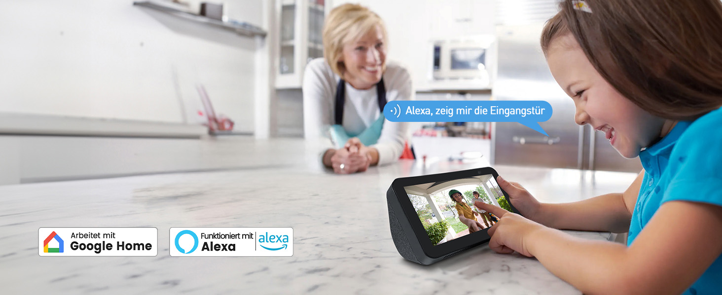 Відеодзвінок XTU з Wi-Fi, камера 4MP HD, бездротовий, з гонгом, PIR-датчик, нічне бачення, 2-сторонній аудіо, сумісний з Alexa, чорний