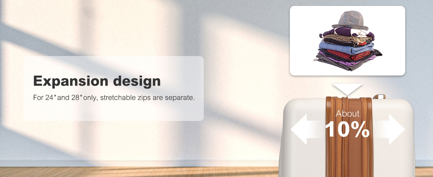 KONO Чемодан ручної поклажі на коліщатках, розширюваний, 55x39x20 см, з жорстким корпусом, 37 л, з TSA-замком, колір бежево-коричневий, розмір L (65 см)