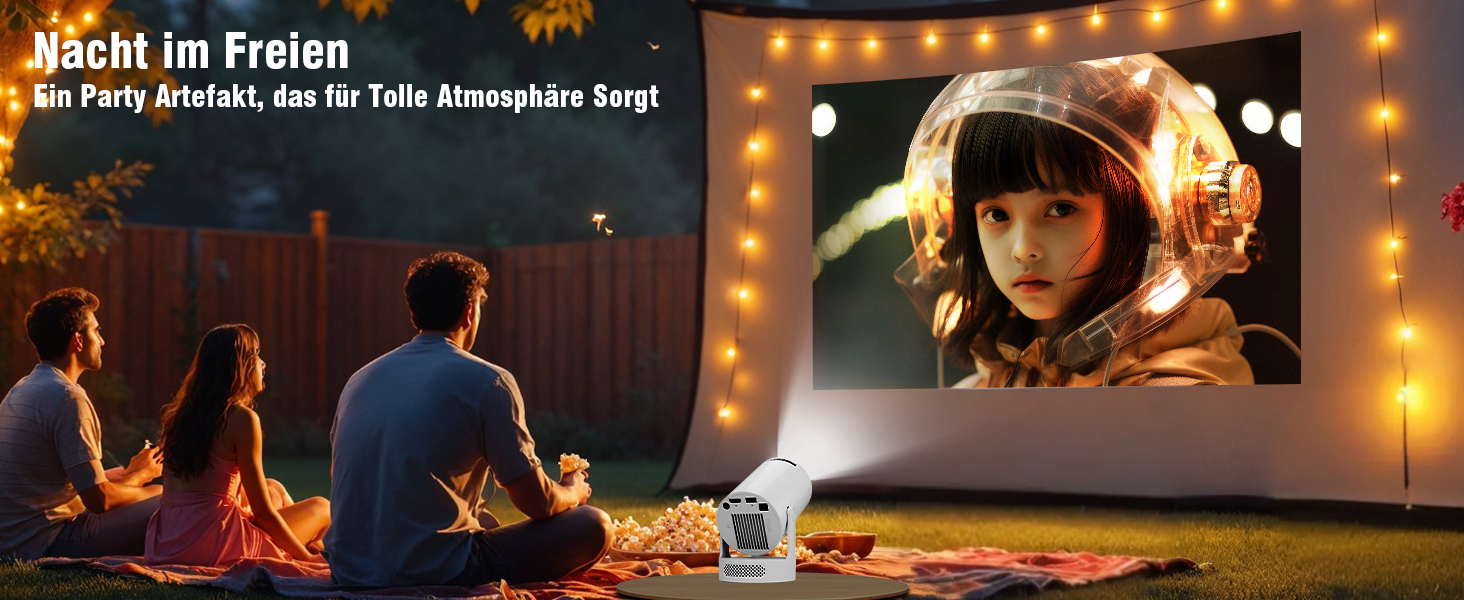 Міні проектор Alwtniet 4K з Wi-Fi 6, Bluetooth 5.4, 5W динаміком, автоматичною корекцією трапецеїдальних спотворень, поворотним на 180°, портативний для дому та вулиці (Android 11)