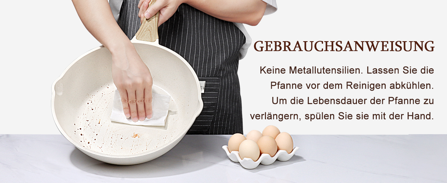 Сковорода з високим бортиком GiPP, 30 см, керамічне антипригарне покриття, з кришкою, 4.3 л, для всіх типів плит, біла