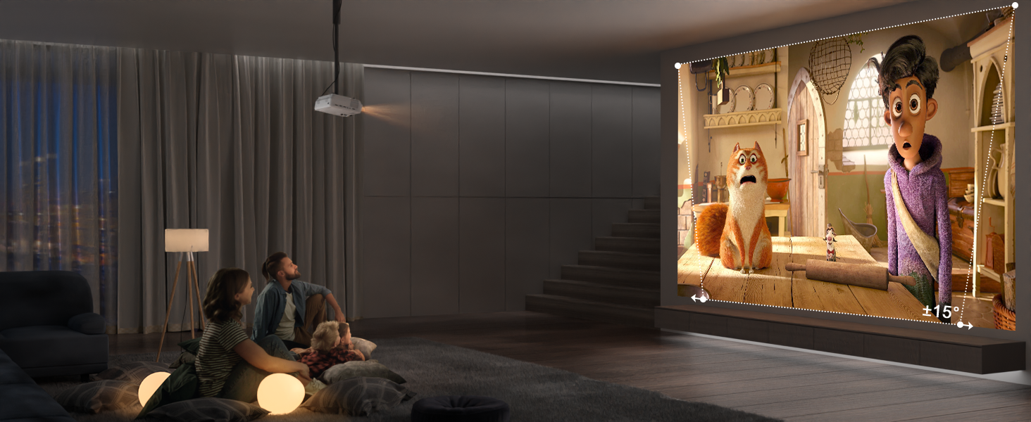 Міні проектор XuanPad A--19000L: WiFi, Bluetooth, 19000 люмен, 1080P HD, для домашнього кінотеатру, сумісний з TV Stick, HDMI, USB, AV, Laptop, iPhone, Android