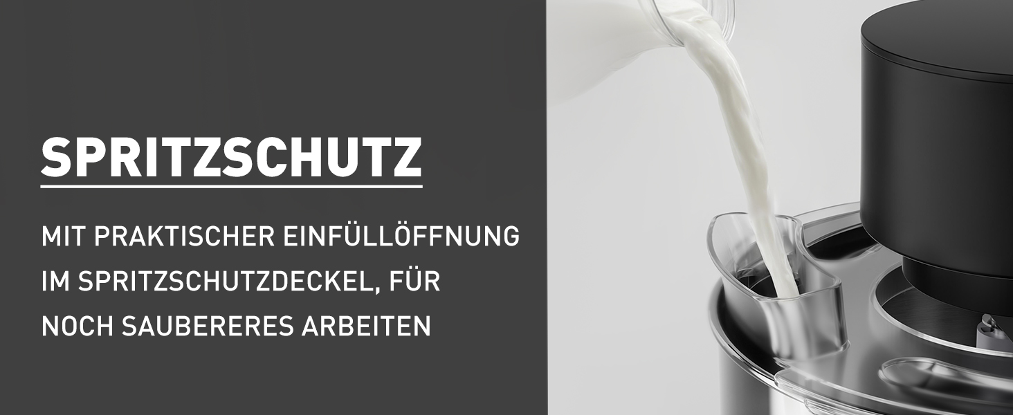 Кухонна машина Heinrichs 2500W з подвійним гаком для тіста, міксером та вінчиком, 8 швидкостей, чаша 8л з нержавіючої сталі, чорна