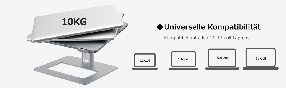 Підставка для ноутбука GOKEDA: ергономічна, регульована, з алюмінію, 11-17 дюймів