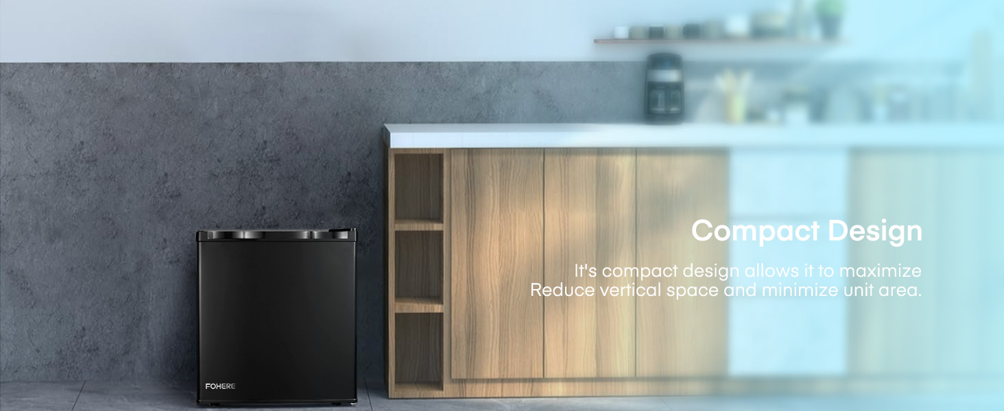 Міні-холодильник E 46L з морозильною камерою, енергоощадний, регулювання температури, рівень шуму 42 дБ, чорний — для офісу, кухні та спальні