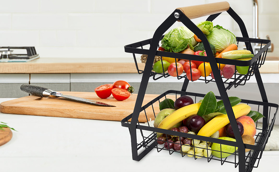 Кошик для фруктів 2 яруси тримач для миски для фруктів HENGMEI fruit etagere