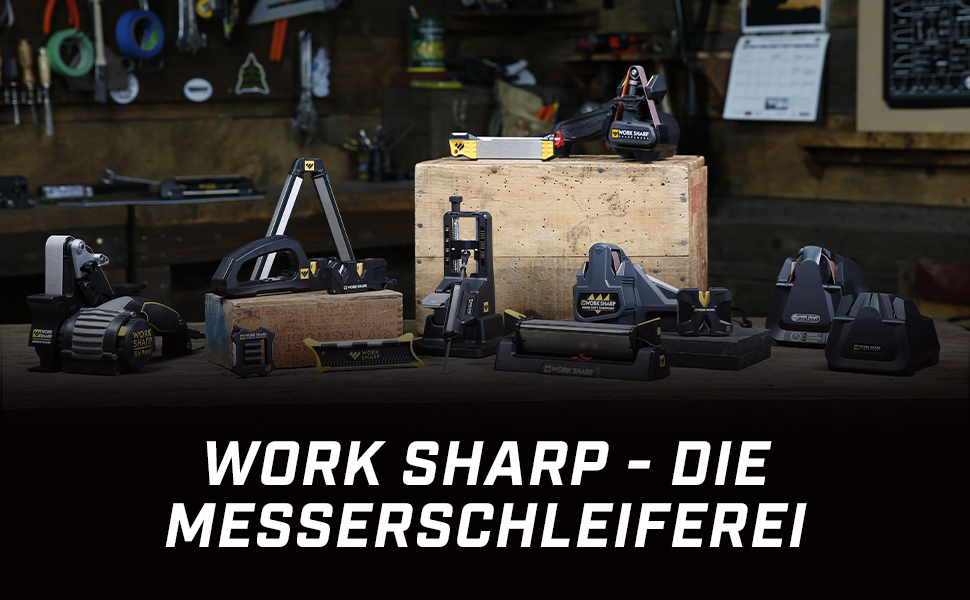 WORK SHARP® Точило для ножів - двосторонній точильний камінь з підставкою - професійне точило з кутовою направляючою