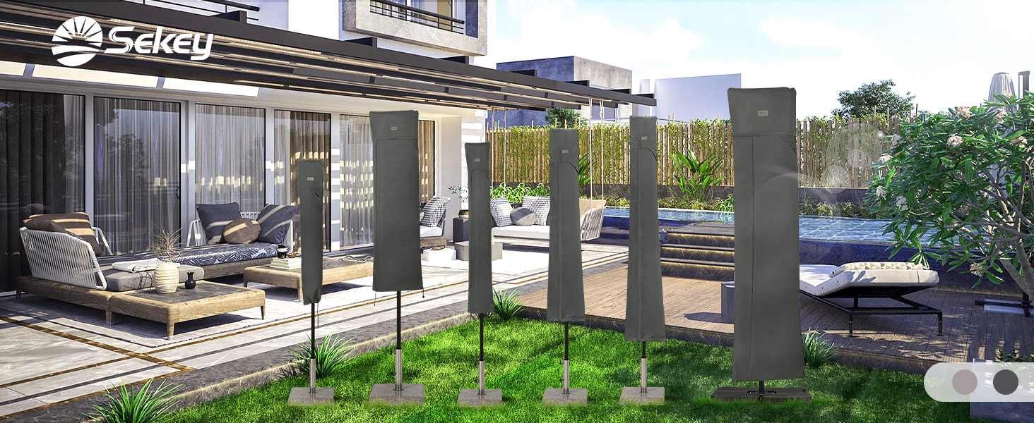 Захисний чохол для парасольки від сонця, 260x65 см, сірий