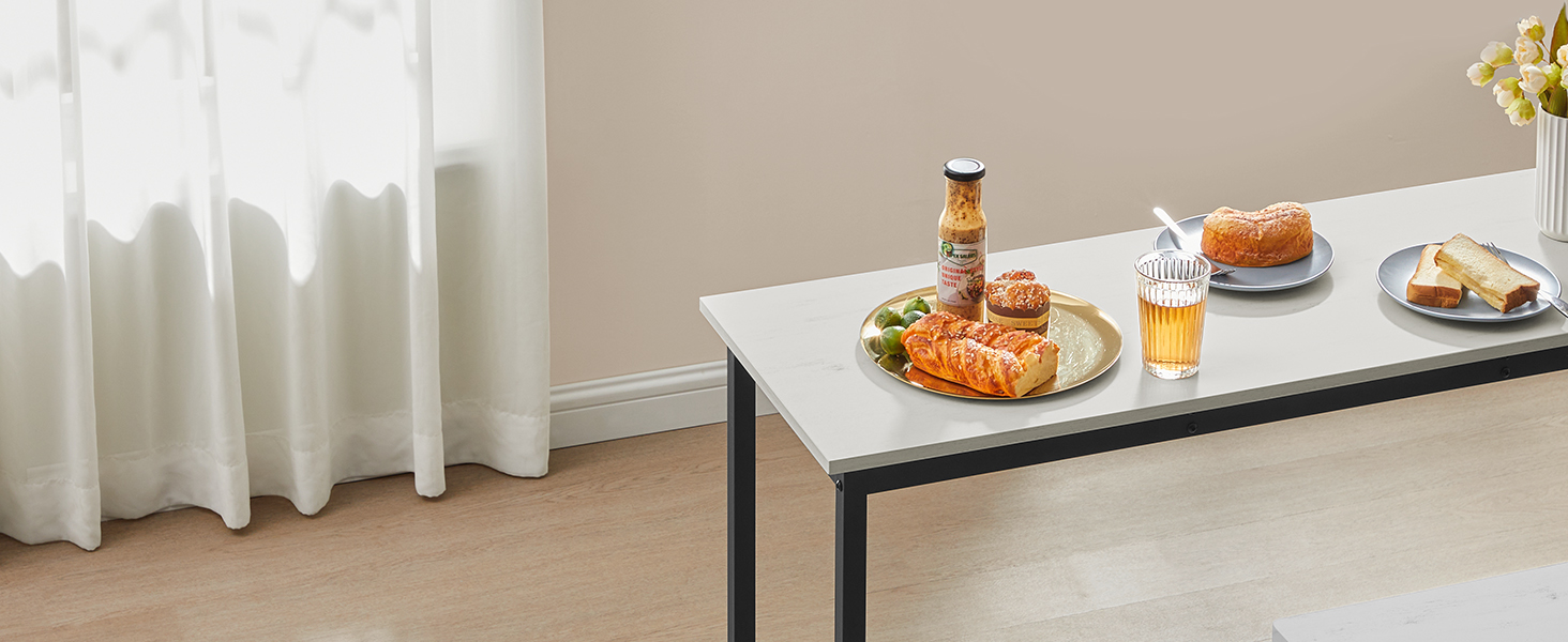 Барний стіл VASAGLE LBT140B73: промисловий дизайн, металевий каркас, 140 см, білий & чорний