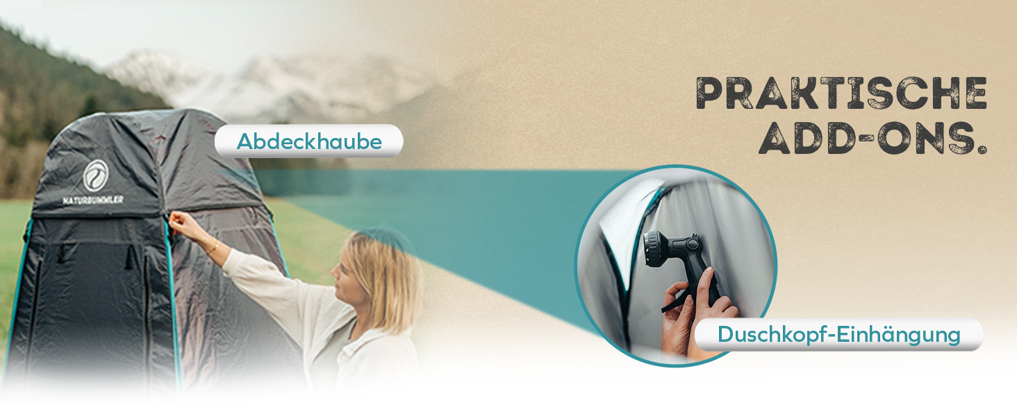 Намет для душу NATURBUMMLER Pop-Up з захистом приватності, водонепроникний, з 5 кишенями та підлогою (1,9 м) – мобільний туалетний намет, переодягальня, захист від погляду для кемпінгу, пляжу, відпочинку на природі