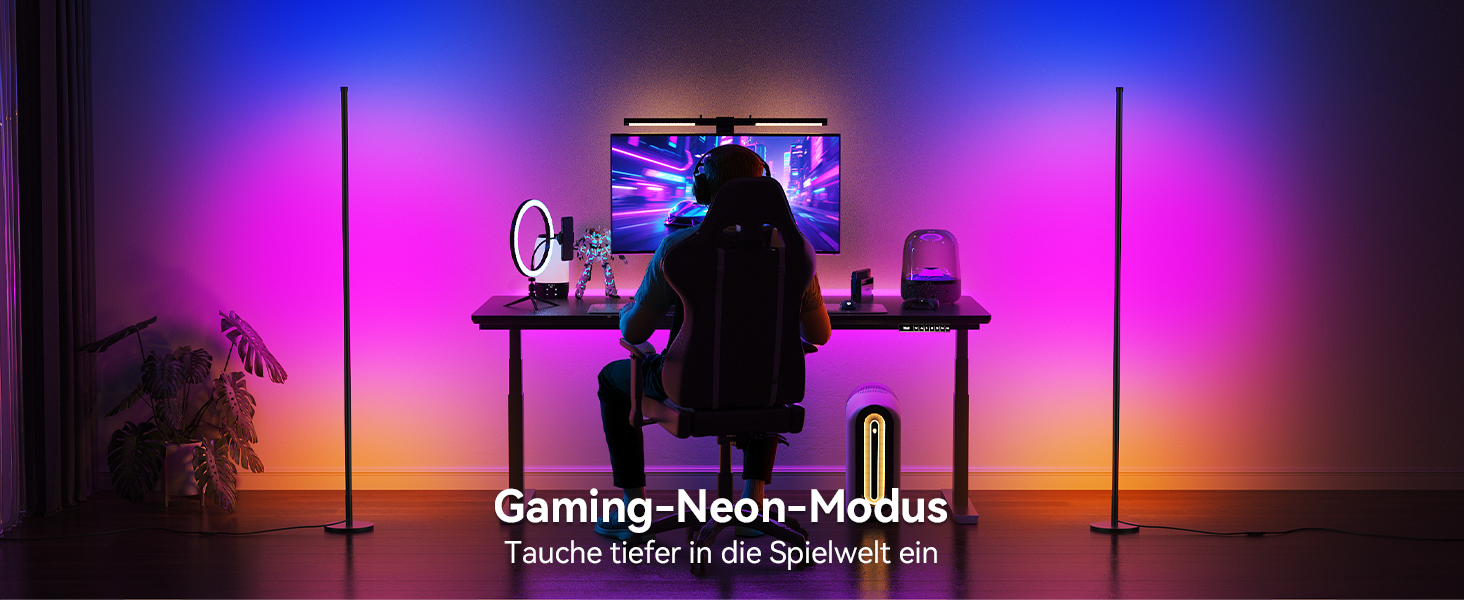 LED торшер для вітальні 160 см RGB кутовий, димується, з пультом та додатком, музичні режими, DIY, таймер - для спальні, геймінгу