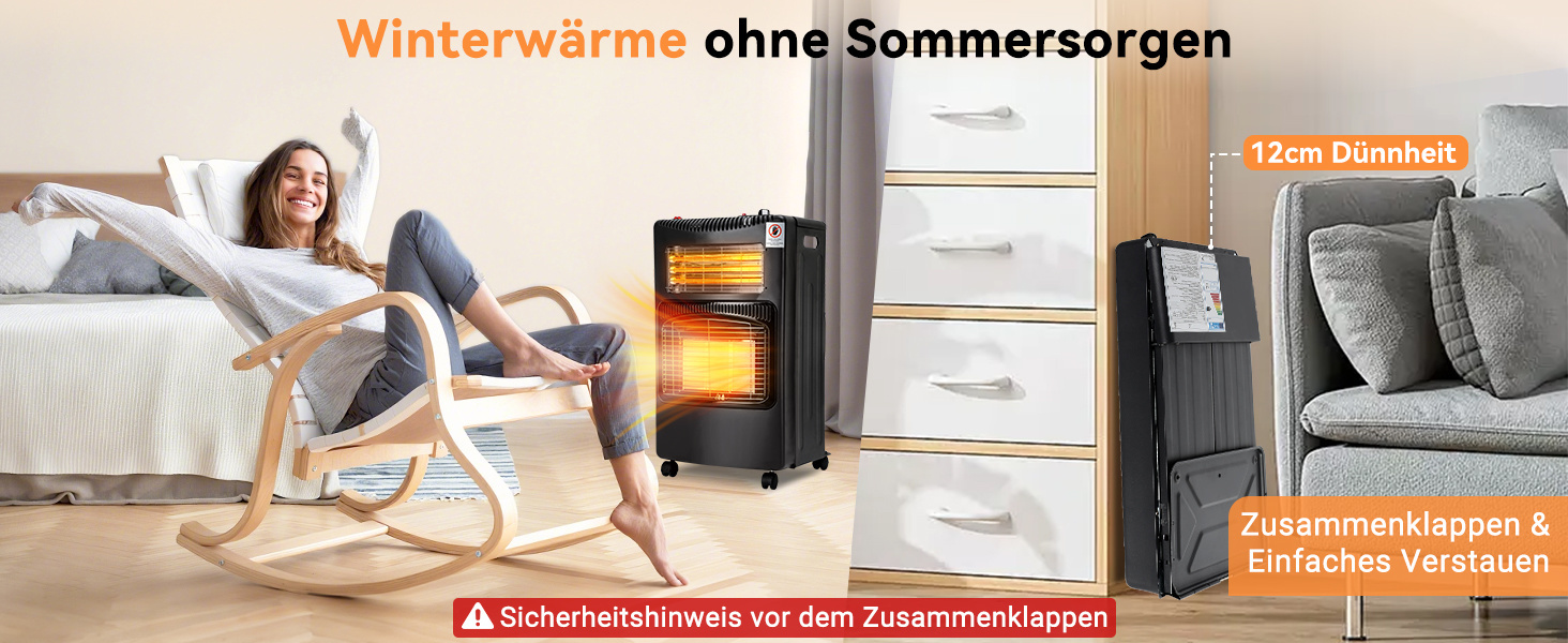 Газовий нагрівач для приміщень 4200W + 1260W: 3 режими, для газових балонів до 15кг, з регулятором та шлангом