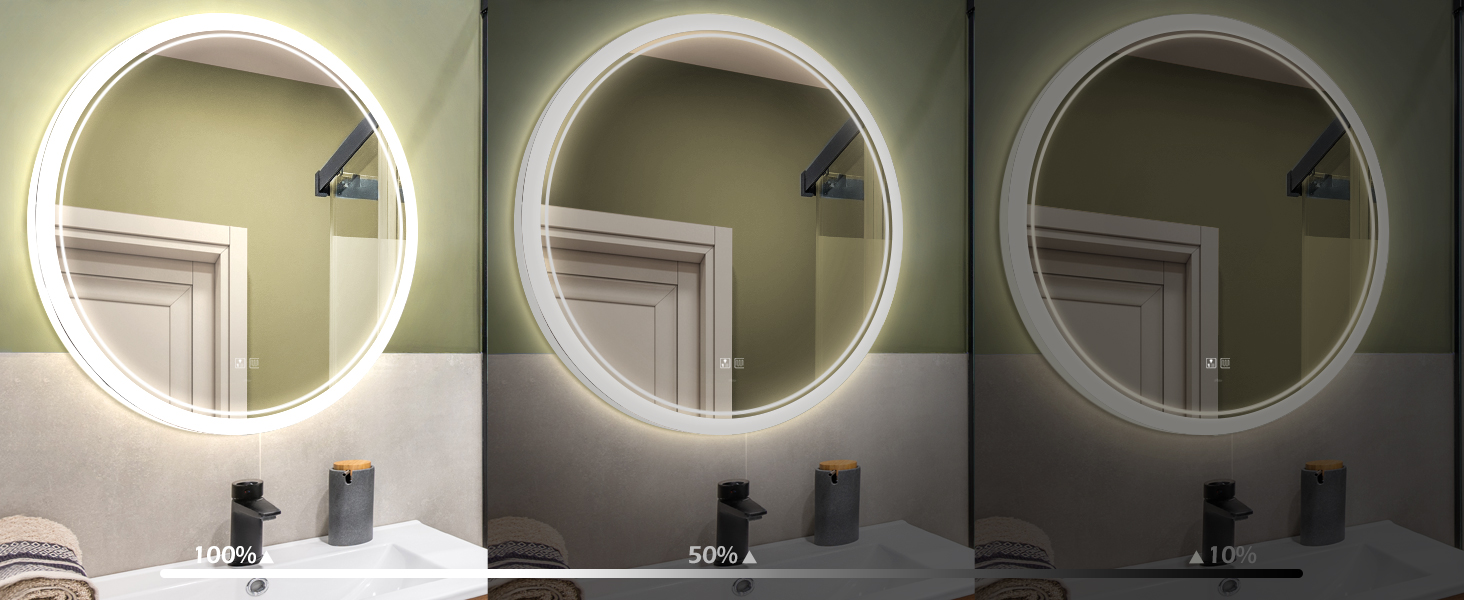 LED дзеркало для ванної кімнати KWW, регульована колірна температура, протитуманне, диммування, 60x60 см