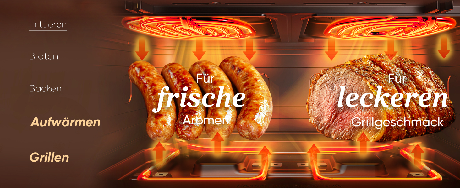 Фритюрниця COSORI з 2 камерами Dual Blaze TwinFry 10L, з 4 нагрівальними елементами, чорний/сріблястий