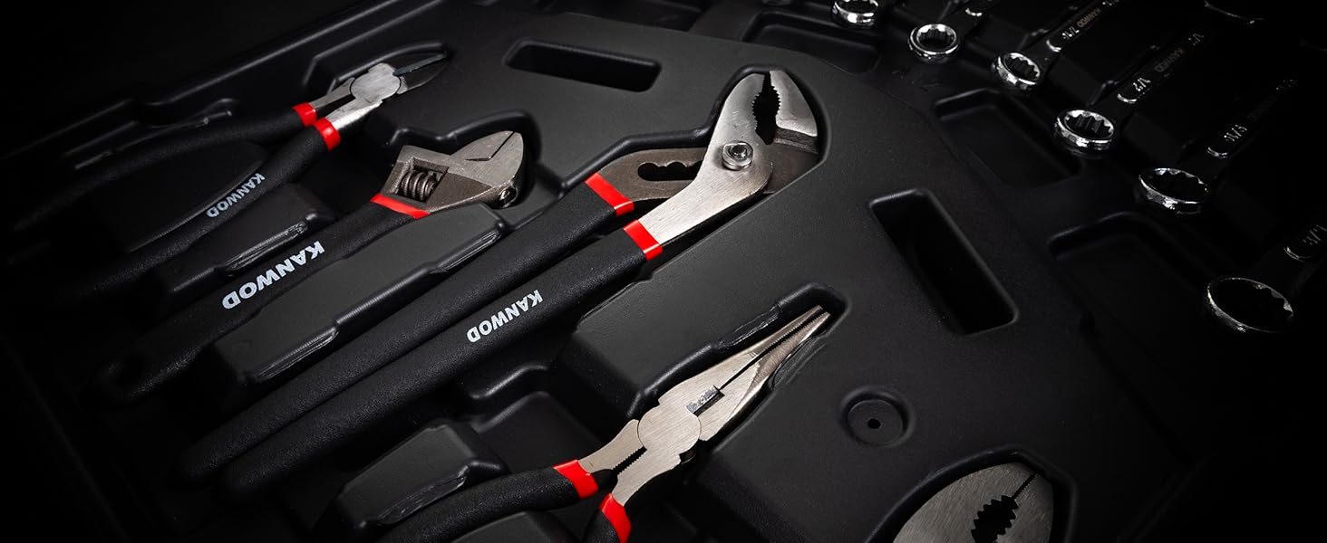 Набір інструментів KANWOD 1500 предметів в алюмінієвому кейсі на колесах - для дому, гаража, автосервісу та хобі