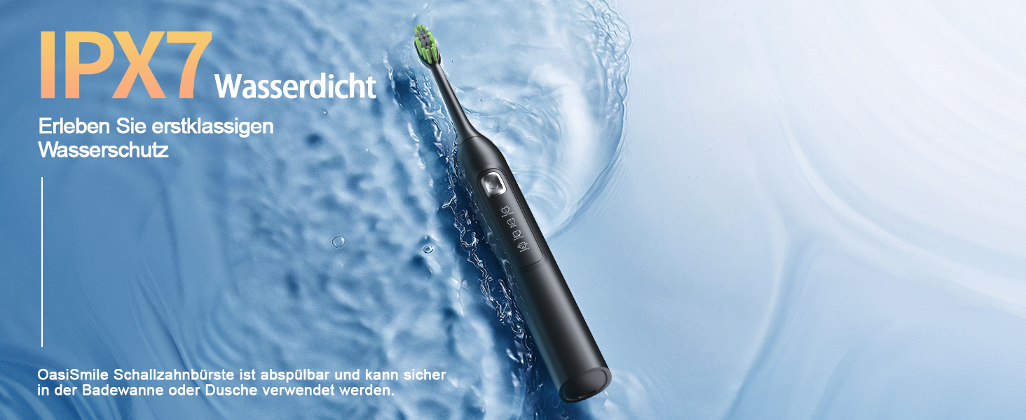 Електрична звукова зубна щітка Y05 2025 з 4 режимами, 42000 VPM, 6 насадок, 120 днів роботи, IPX7, таймер 2 хв, чорна