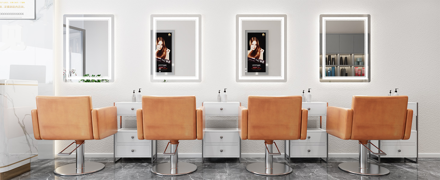 Дзеркало для ванної кімнати зі світлодіодним підсвічуванням 70x50 см, LED Smart дзеркало, антизапар, 3 кольори, регулювання яскравості, горизонтальне/вертикальне кріплення