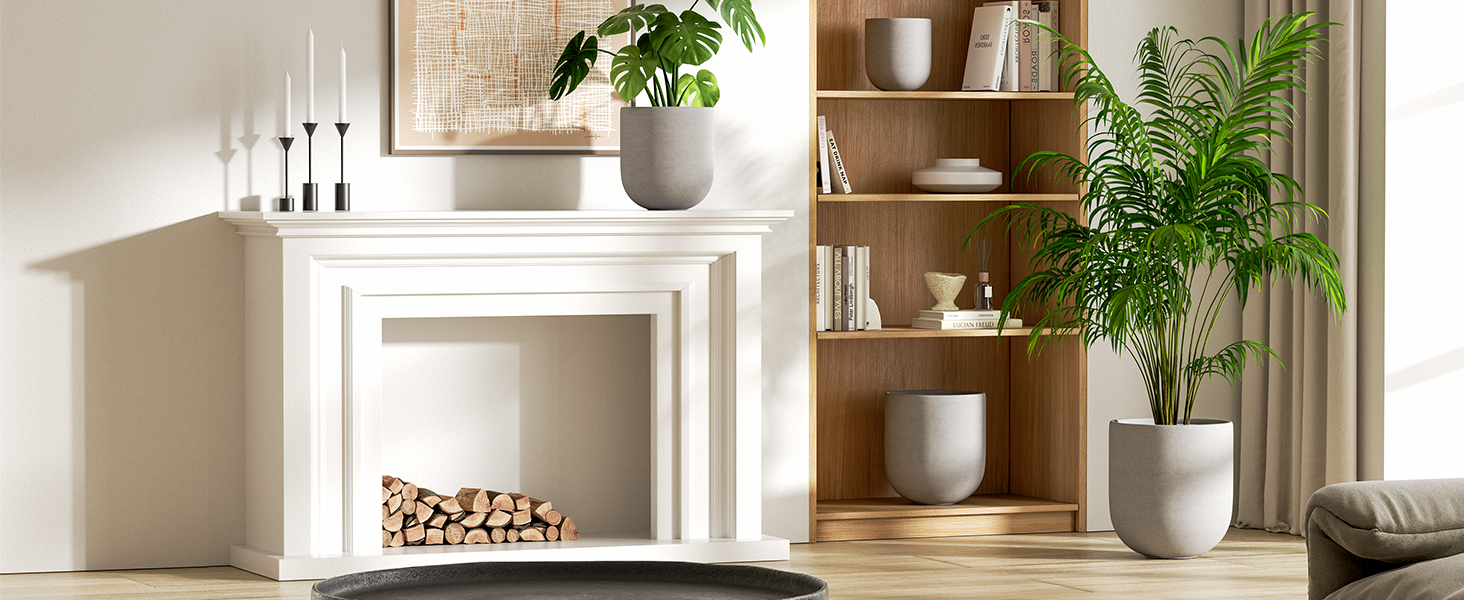 Керамічний горщик для квітів LE TAUCI, 30 см, з дренажним отвором, сірий