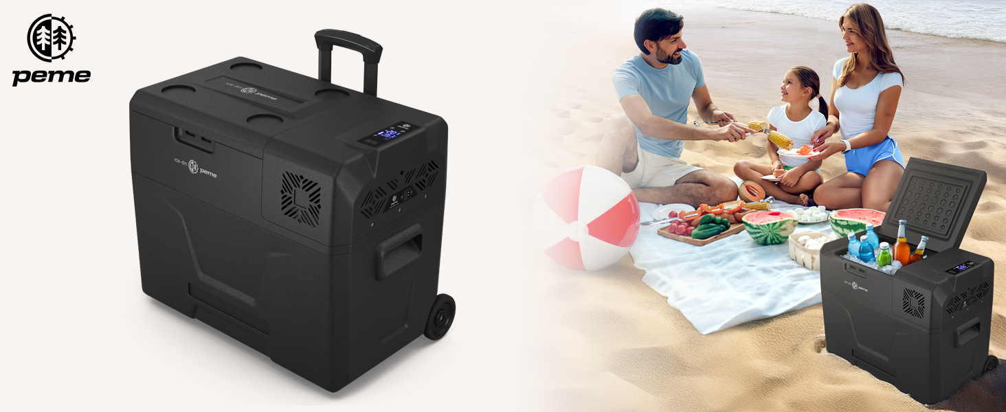 Автомобільний компресорний холодильник Peme Expedition 27/39L: електричний, портативний, для кемпінгу, з підігрівом та функцією морозильної камери (12/24V, 220-240V)