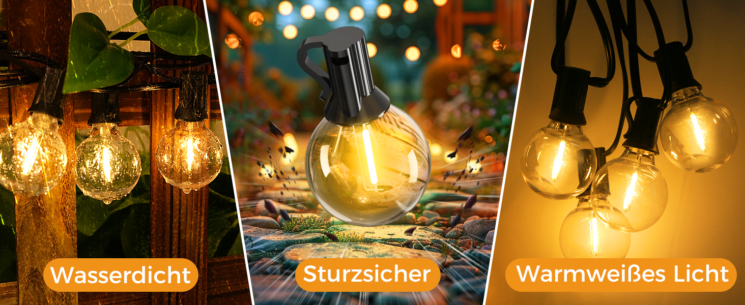 Вулична гірлянда на сонячній батареї, Світлодіодна лампа Litogo 9.3 M G40 15 1 Світлодіодна Вулична водонепроникна 4 режими Сонячна лампа на сонячній батареї для саду