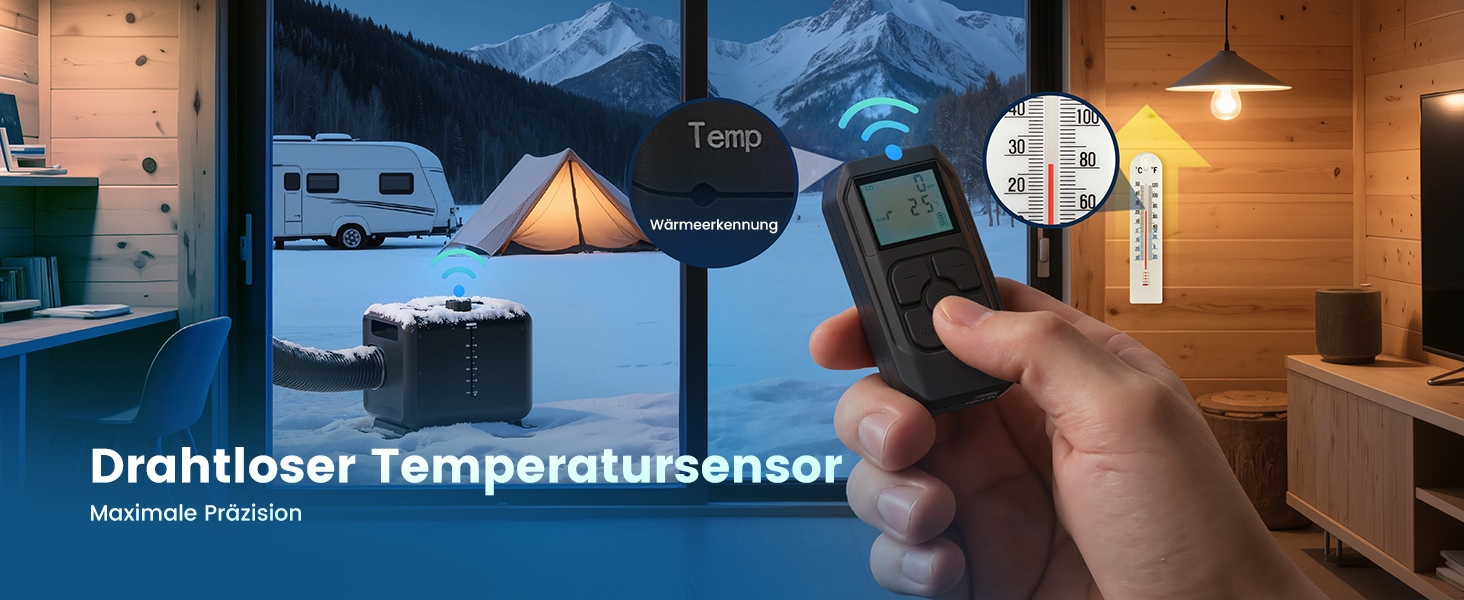 Автономний дизельний обігрівач повітря 8кВт з Bluetooth, керуванням через додаток, 7.5L Toolbox MAX, 230V AC та 12/24V DC для авто, вантажівок та кемпінгу, модель 2025