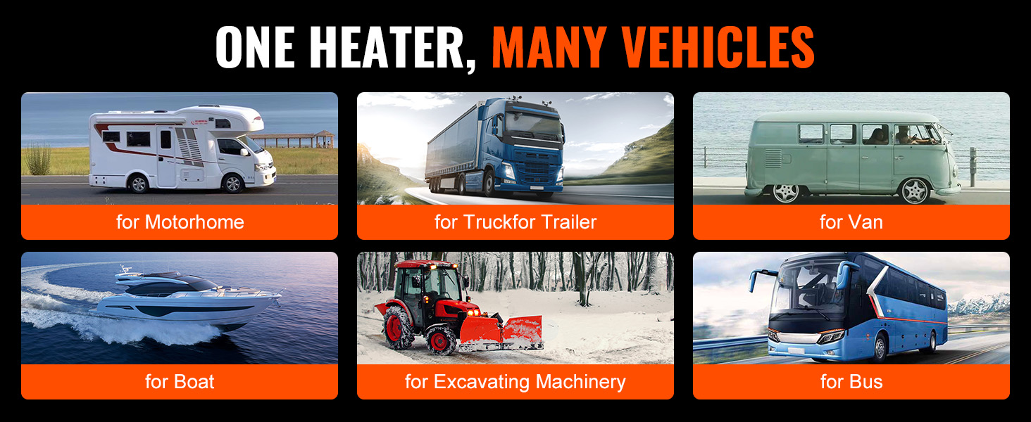 Дизельний повітряний опалювач VEVOR 2kW 12/24V з LCD-дисплеєм та пультом керування для авто, фургонів, автобусів