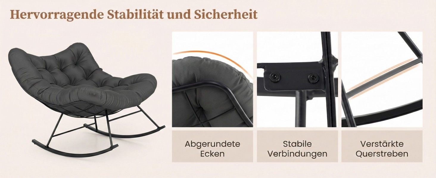 Крісло-гойдалка COSTWAY для саду, балкона та дому, зелене, з подушкою, вантажопідйомність 205 кг
