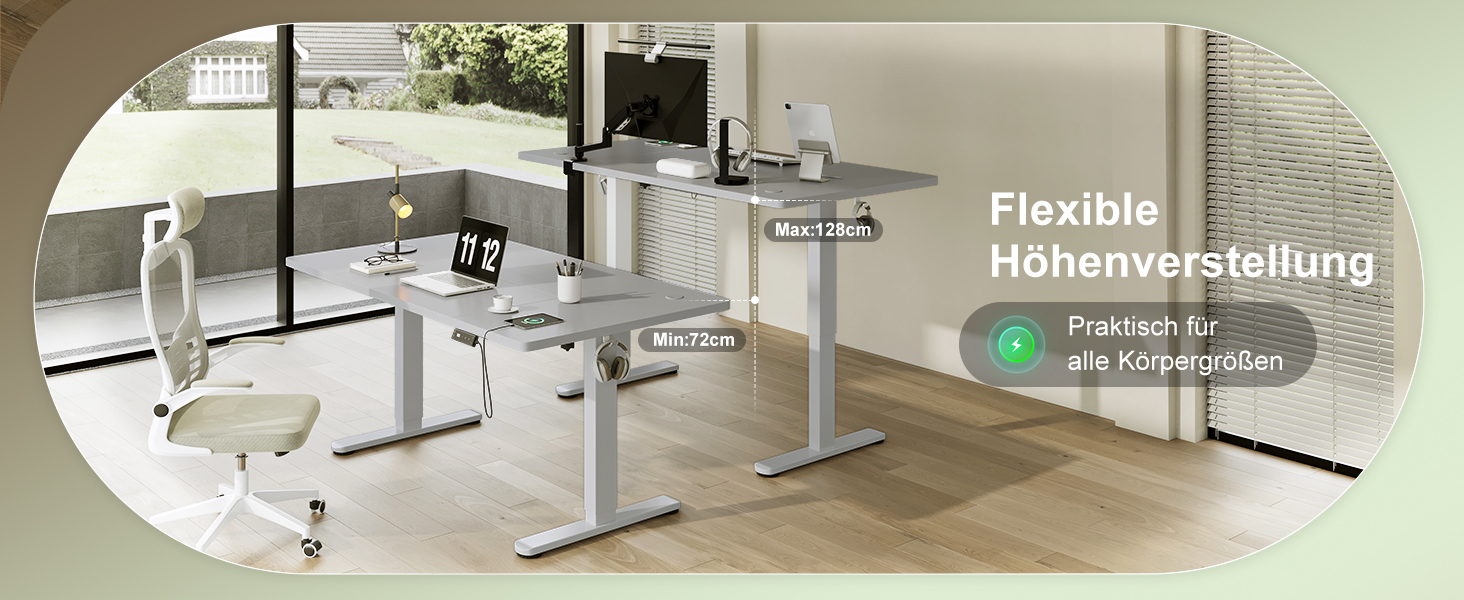 Електричний стіл Devoko 200x80 см з USB-C, білий. Регулювання висоти, комп'ютерний стіл з органайзером для кабелів