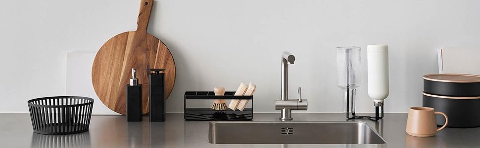 Стол для принтера Yamazaki 4349 Tower, чорний, сталь, мінімалістичний дизайн, 48 x 37 x 19 см