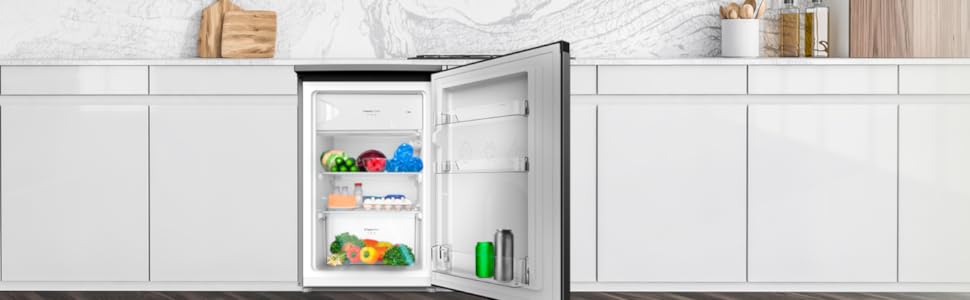 Холодильник Cecotec Bolero CoolMarket TT 107 L Black: міні-холодильник, клас E, регулювання температури, контейнер Crisper, морозильна камера, тиха робота